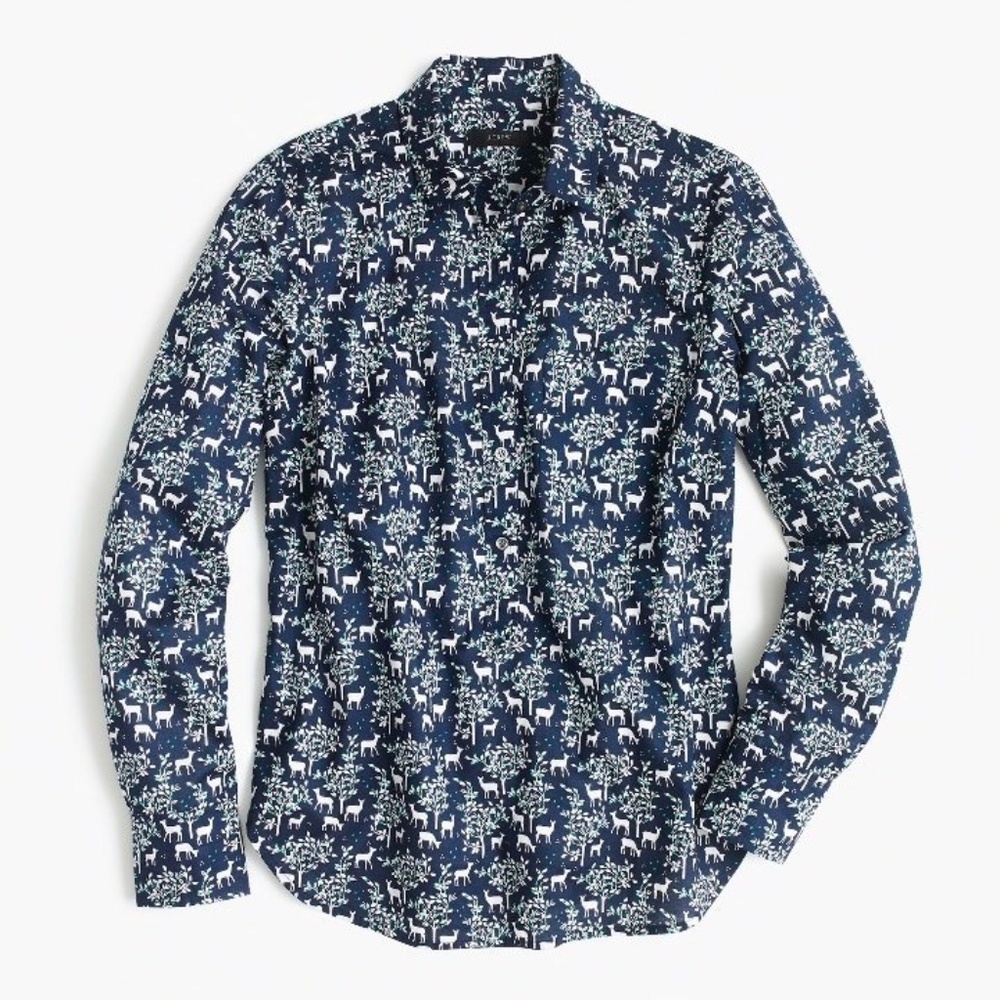 J. Crew Popover Shirt in Deer Print
